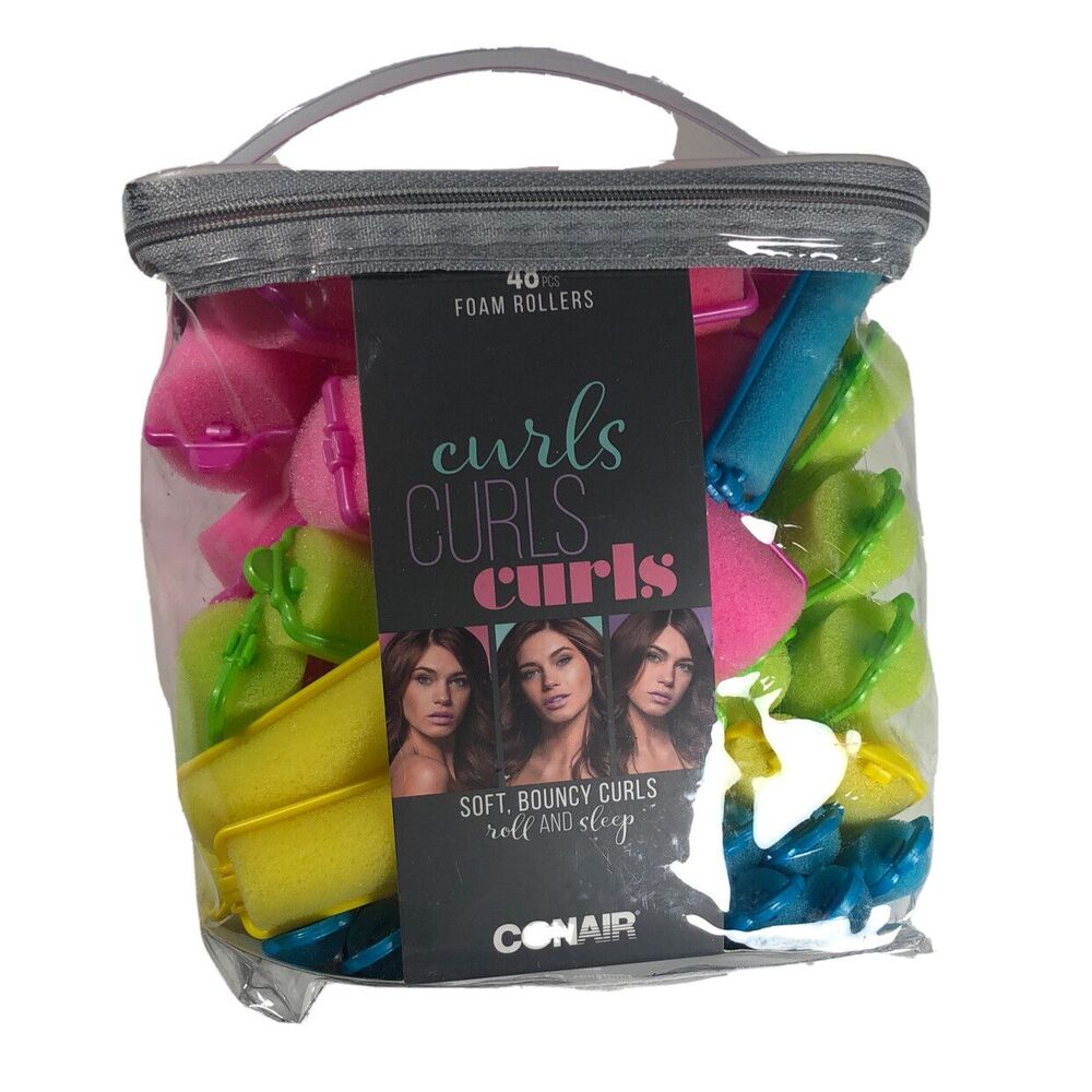 Conair 48 Pack Foam Rollers, Soft Bouncy Curls, Styling Curlers, New In Pack